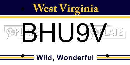 BHU9V West Virginia License Plate