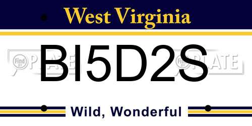 BI5D2S West Virginia License Plate