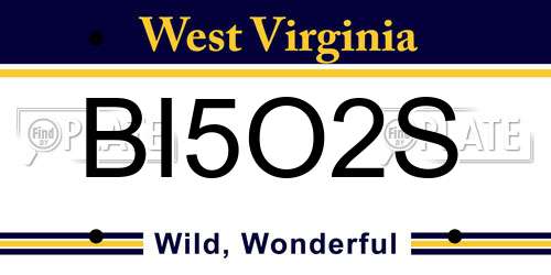 BI5O2S West Virginia License Plate