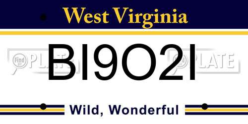 BI9O2I West Virginia License Plate