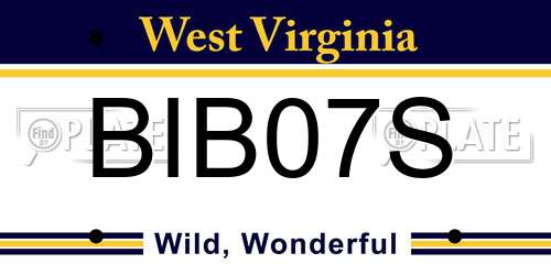 BIB07S West Virginia License Plate