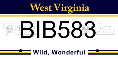 BIB583 West Virginia License Plate