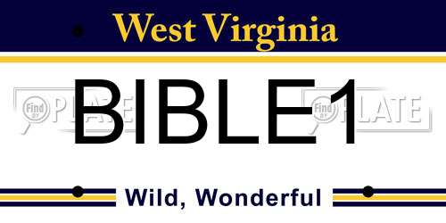 BIBLE1 West Virginia License Plate