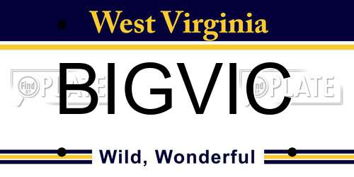 BIGVIC West Virginia License Plate
