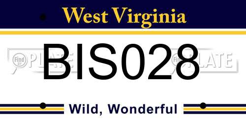 BIS028 West Virginia License Plate