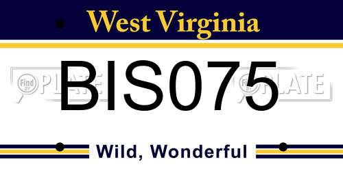 BIS075 West Virginia License Plate
