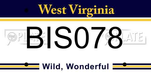 BIS078 West Virginia License Plate