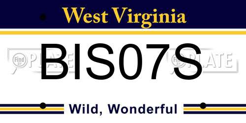 BIS07S West Virginia License Plate