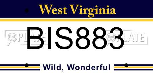 BIS883 West Virginia License Plate