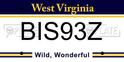 BIS93Z West Virginia License Plate