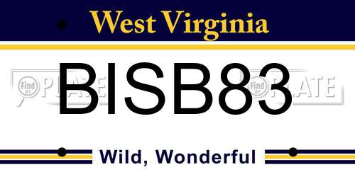 BISB83 West Virginia License Plate