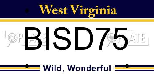 BISD75 West Virginia License Plate