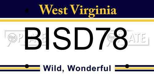 BISD78 West Virginia License Plate