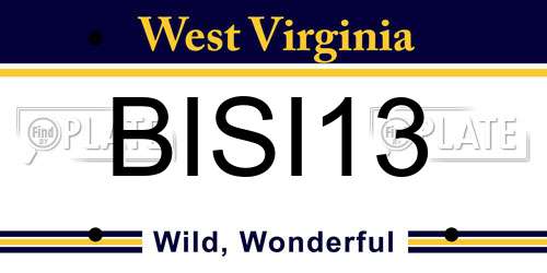 BISI13 West Virginia License Plate