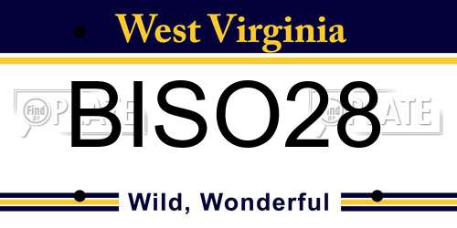 BISO28 West Virginia License Plate