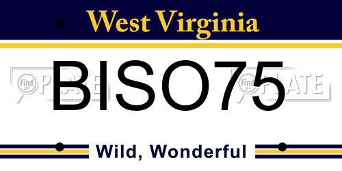 BISO75 West Virginia License Plate
