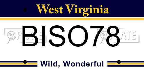 BISO78 West Virginia License Plate