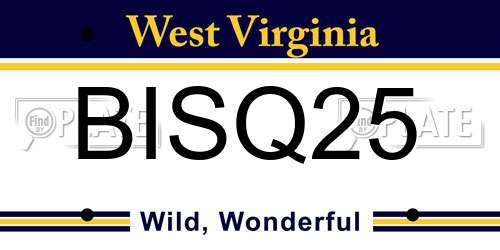 BISQ25 West Virginia License Plate