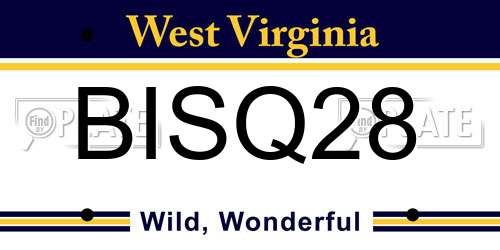 BISQ28 West Virginia License Plate