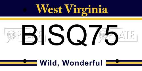 BISQ75 West Virginia License Plate