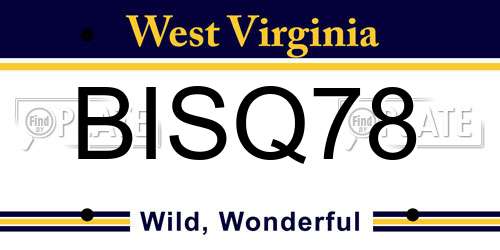 BISQ78 West Virginia License Plate