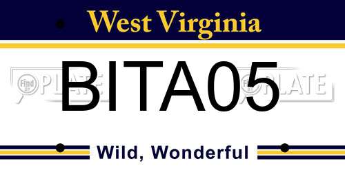 BITA05 West Virginia License Plate