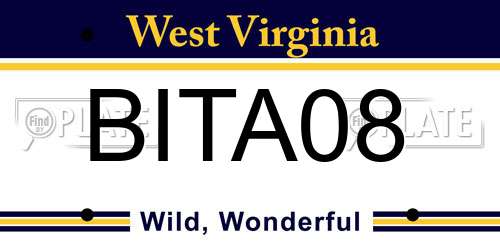 BITA08 West Virginia License Plate