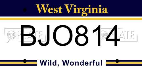 BJO814 West Virginia License Plate