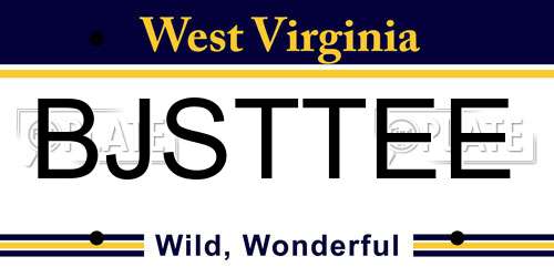 BJSTTEE West Virginia License Plate