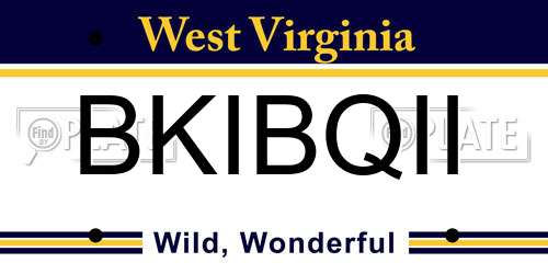 BKIBQII West Virginia License Plate