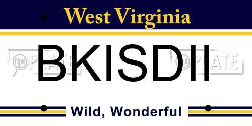 BKISDII West Virginia License Plate