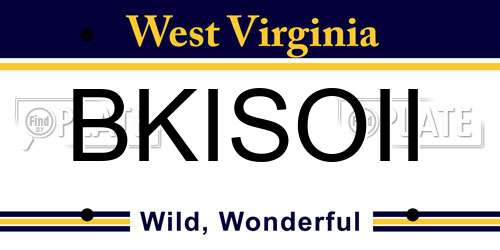 BKISOII West Virginia License Plate