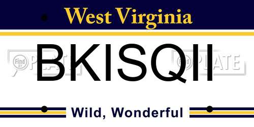 BKISQII West Virginia License Plate