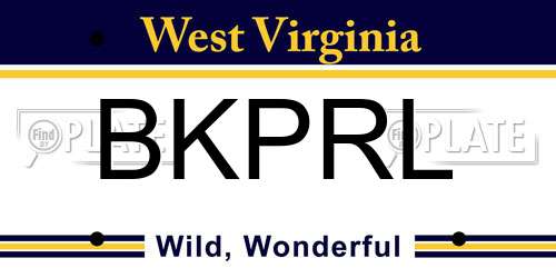 BKPRL West Virginia License Plate