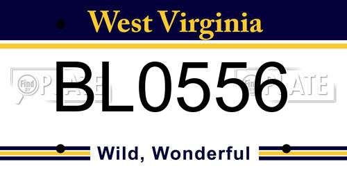 BL0556 West Virginia License Plate