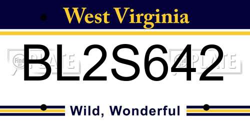 BL2S642 West Virginia License Plate
