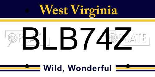 BLB74Z West Virginia License Plate