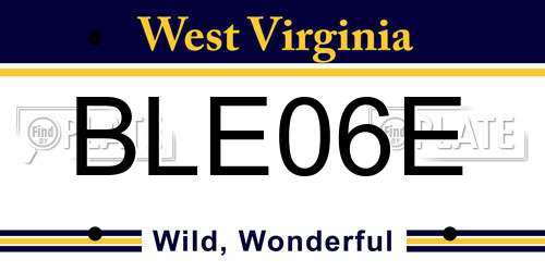 BLE06E West Virginia License Plate
