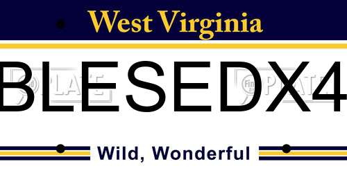 BLESEDX4 West Virginia License Plate