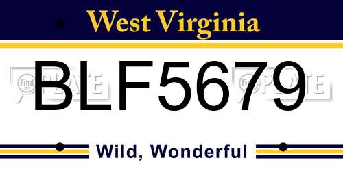 BLF5679 West Virginia License Plate