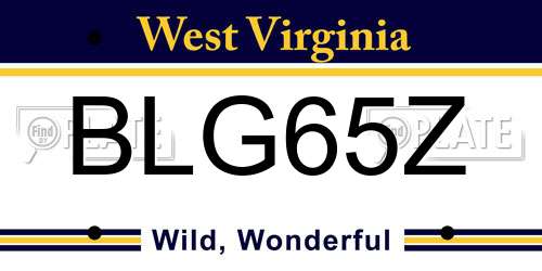 BLG65Z West Virginia License Plate
