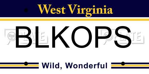 BLKOPS West Virginia License Plate