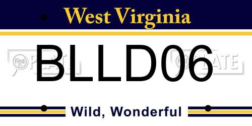 BLLD06 West Virginia License Plate