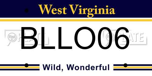 BLLO06 West Virginia License Plate