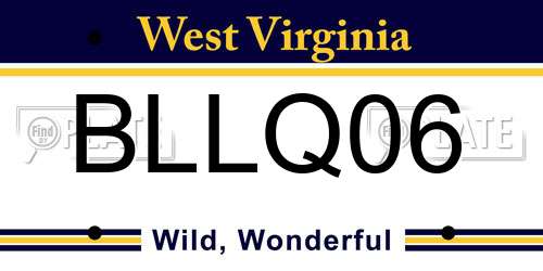 BLLQ06 West Virginia License Plate