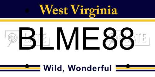 BLME88 West Virginia License Plate