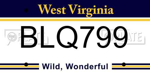 BLQ799 West Virginia License Plate