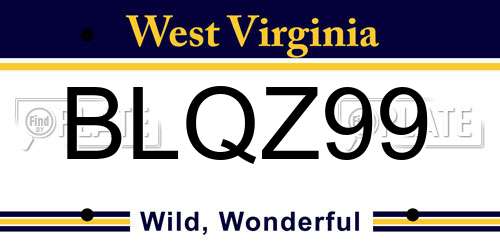 BLQZ99 West Virginia License Plate