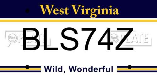 BLS74Z West Virginia License Plate