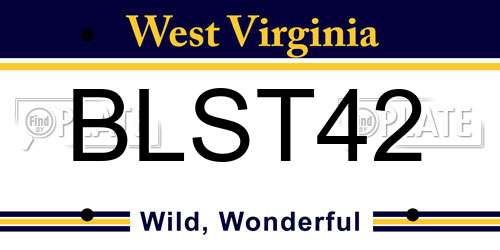 BLST42 West Virginia License Plate